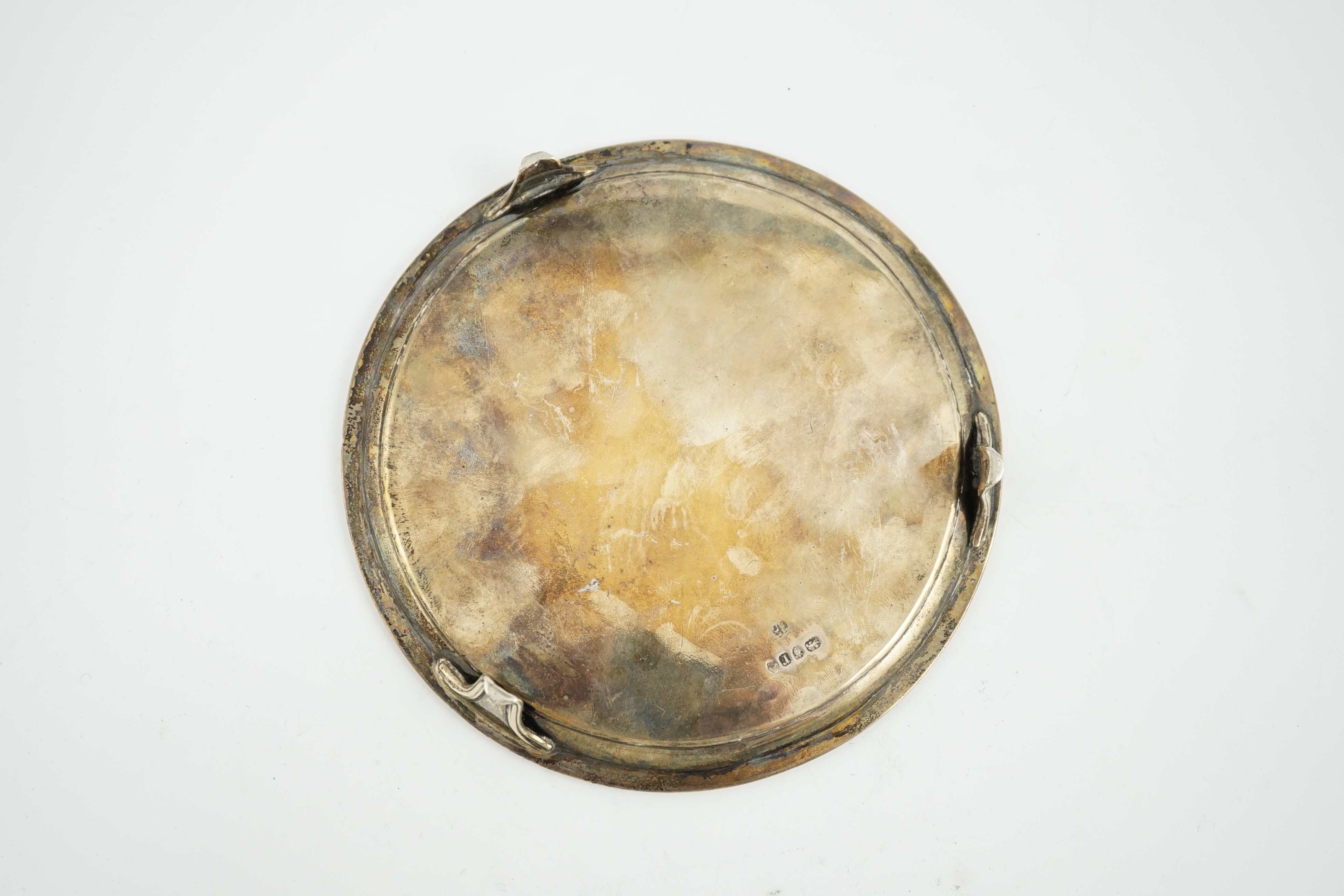 A George III silver circular waiter, by Crouch & Hannam